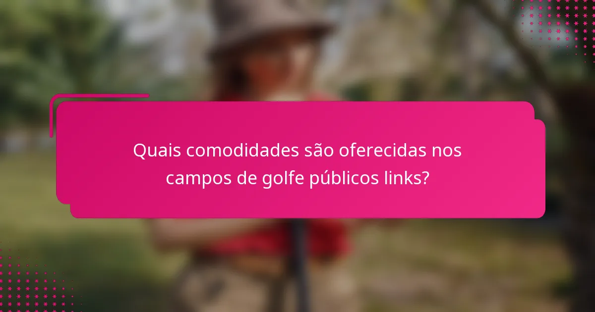 Quais comodidades são oferecidas nos campos de golfe públicos links?